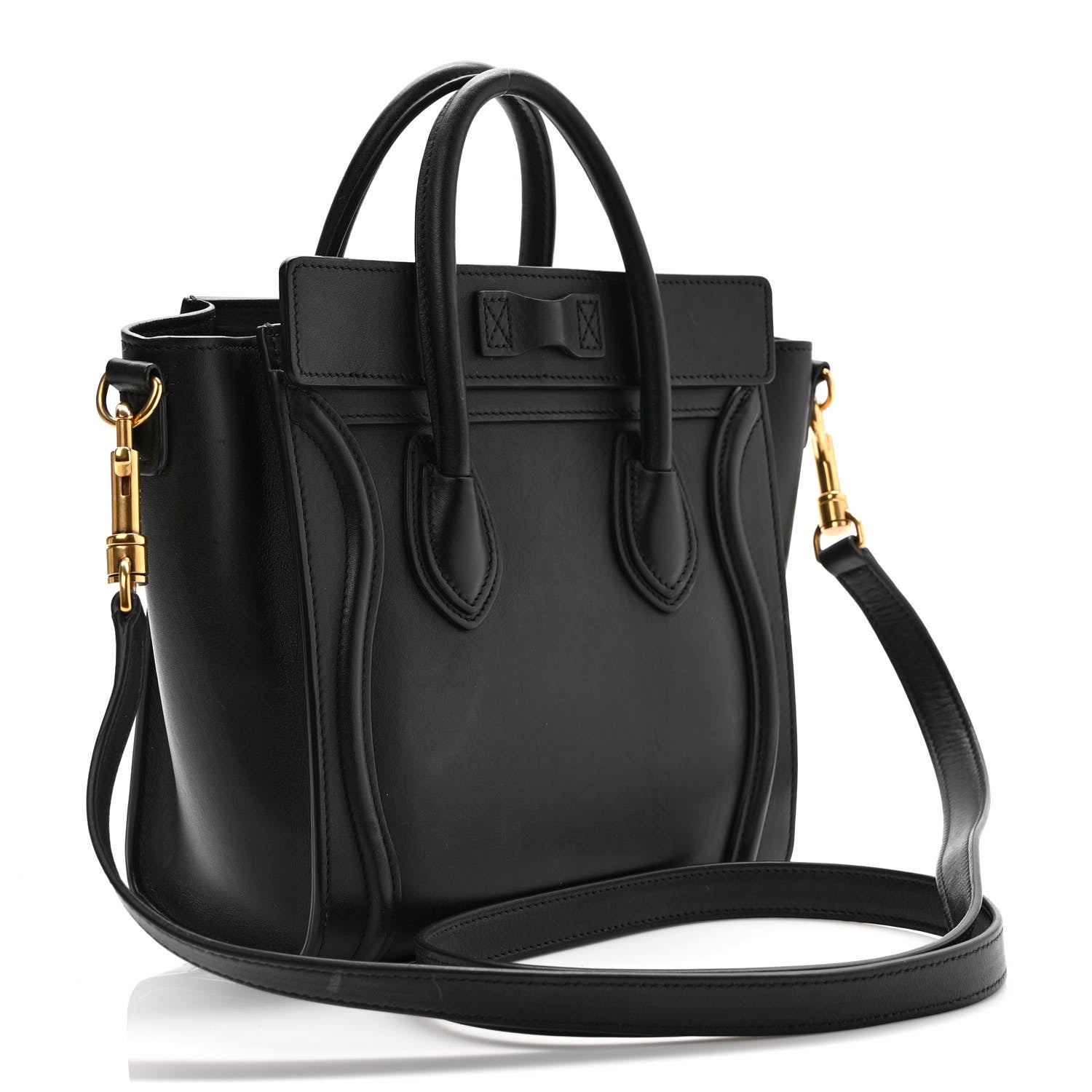 Celine Smooth Calfskin Nano Luggage Black 4 of 9