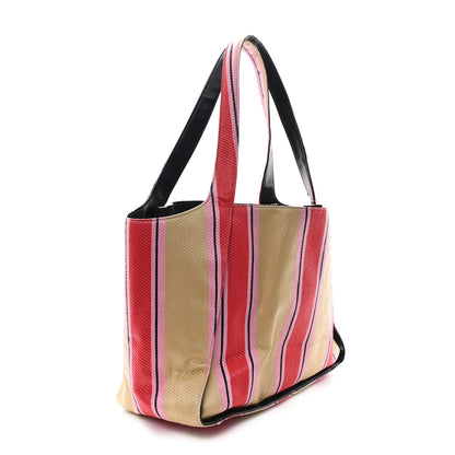Stella McCartney Raffia Striped Logo Tote Red 4 of 11