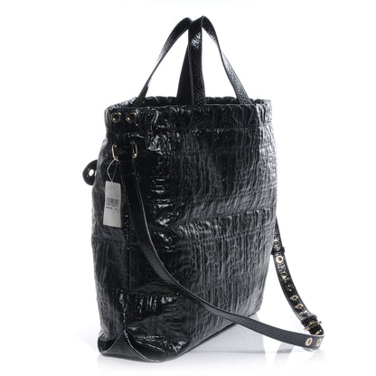 Fendi Patent Logo Embossed Tote Black 3 of 7
