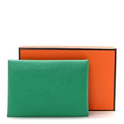 Hermes Chevre Mysore Verso Calvi Duo Card Case Menthe Vert Bosphore 8 of 8