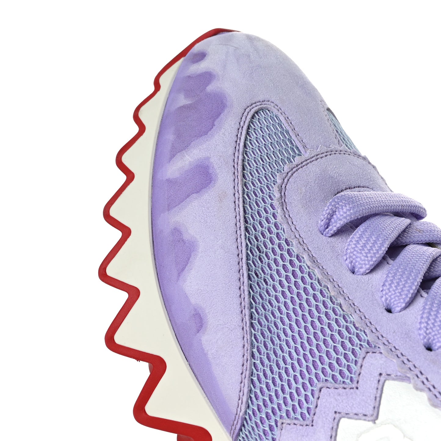 Suede Mesh Calfskin Neoprene Loubishark Sneakers 40 Lilac Smoke