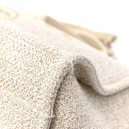 Chanel Lurex Boucle Medium Deauville Tote White 10 of 14