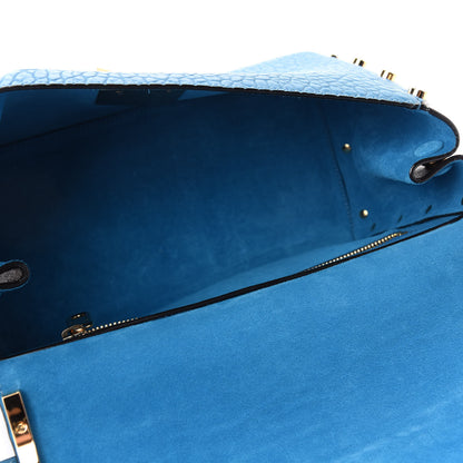 Jimmy Choo Grainy Calfskin Small Lockett Shoulder Bag Blue 5 of 9
