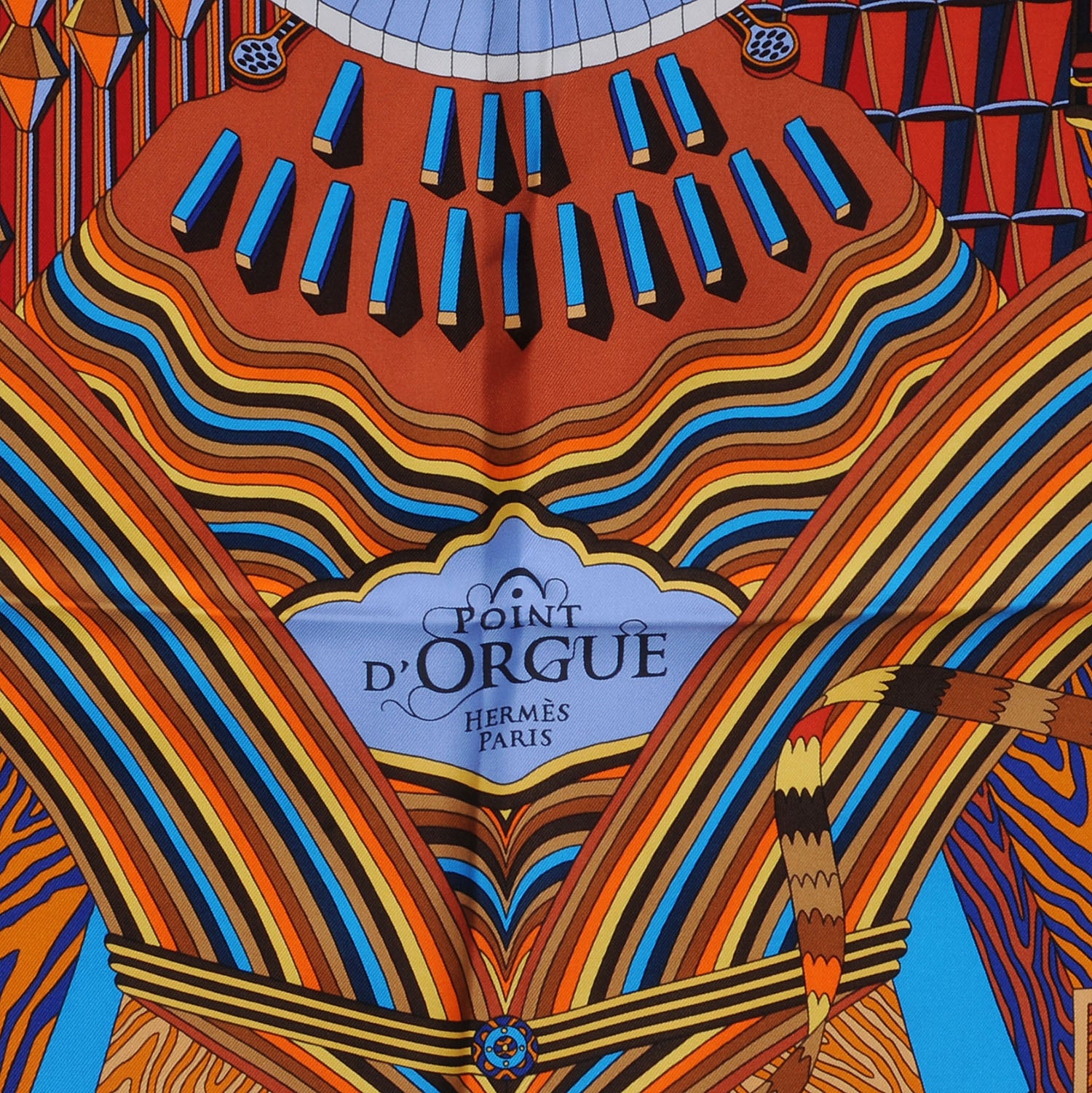 Hermes Silk Point D Orgue Scarf 90 5 of 9