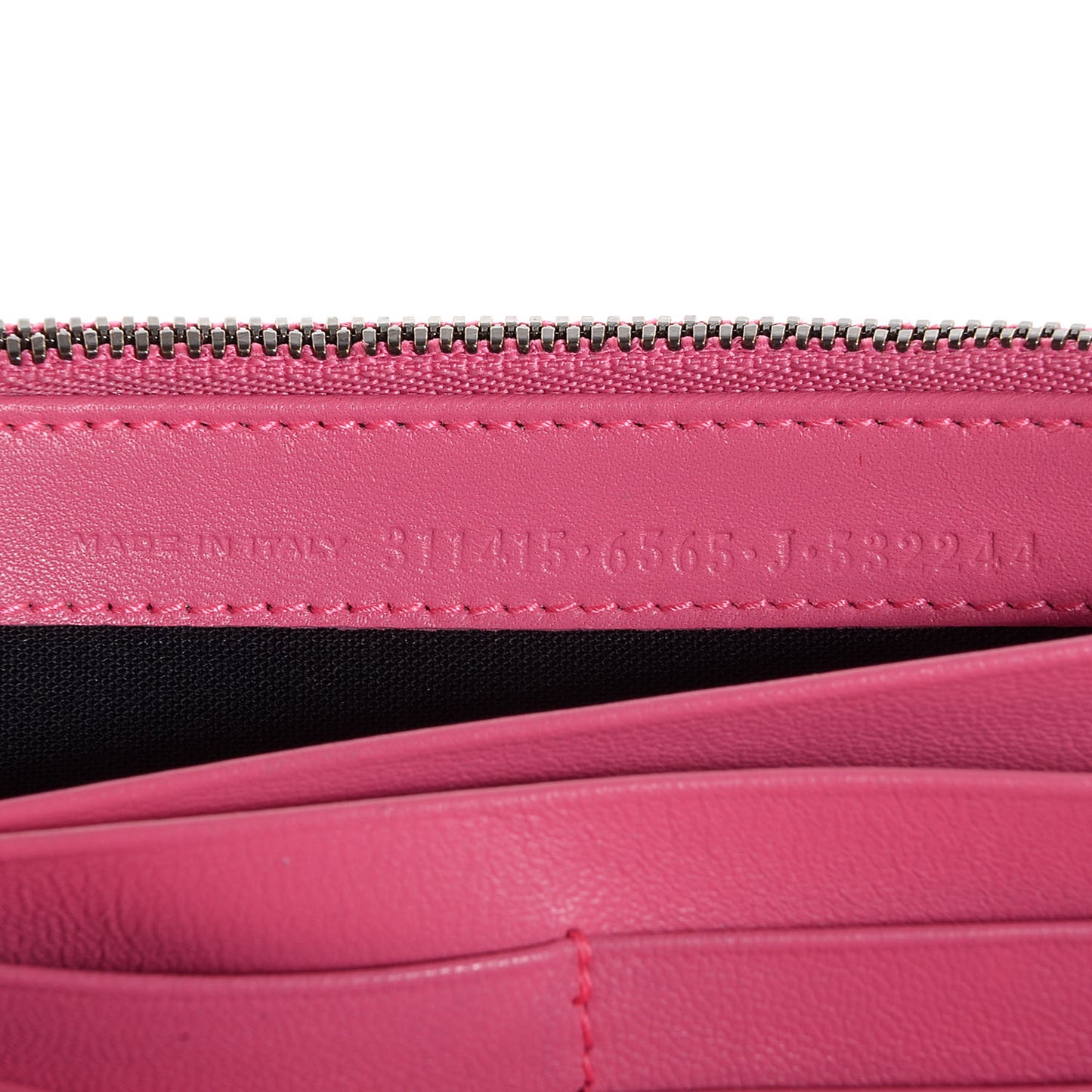 Calfskin Papier Platre Money Wallet Framboise