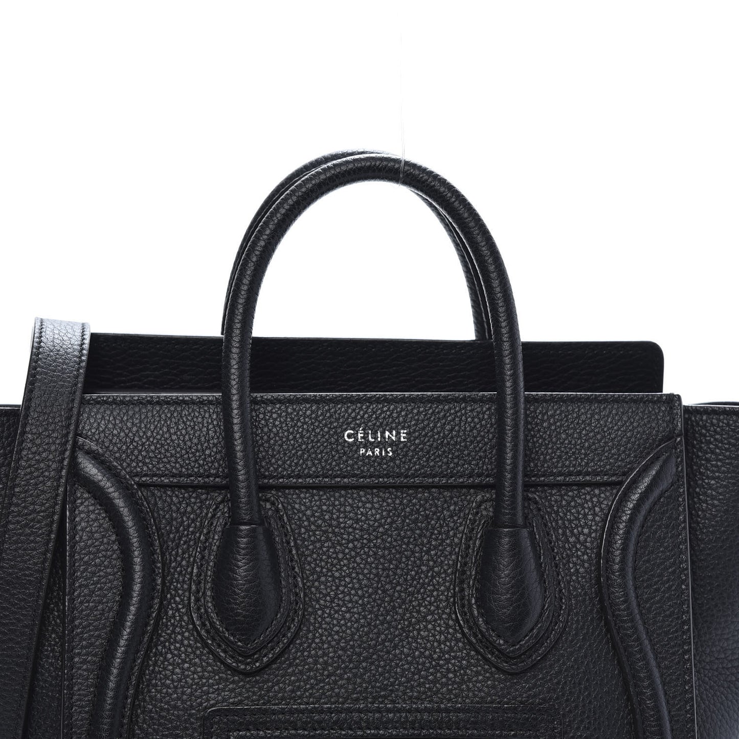 Drummed Calfskin Nano Luggage Black