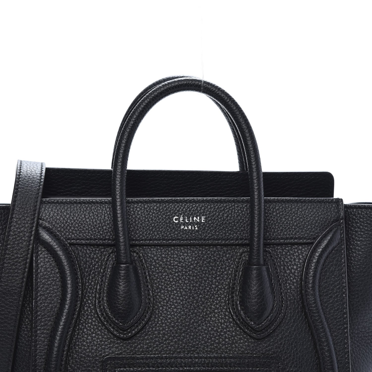 Celine Drummed Calfskin Nano Luggage Black 10 of 10