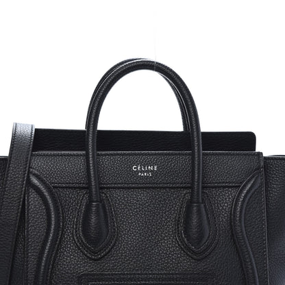 Celine Drummed Calfskin Nano Luggage Black 10 of 10