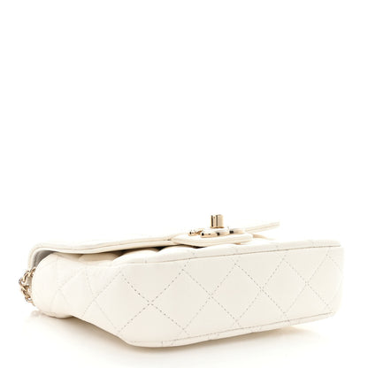 Chanel Lambskin Resin Quilted Mini Heart Square Flap White 4 of 11
