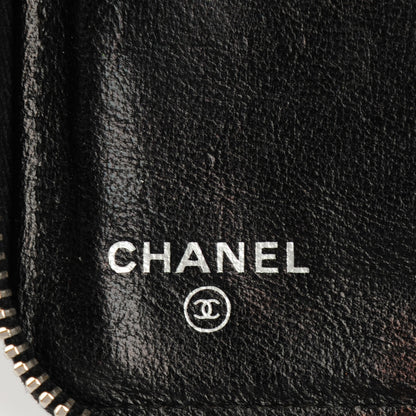 Chanel Glazed Calfskin Quilted Large Zip Around Organizer Wallet Black 11 of 11