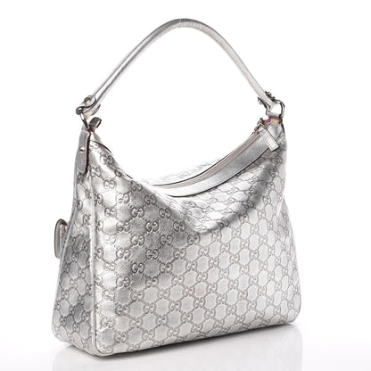 Gucci Metallic Guccissima Pocket Hobo Silver 3 of 14