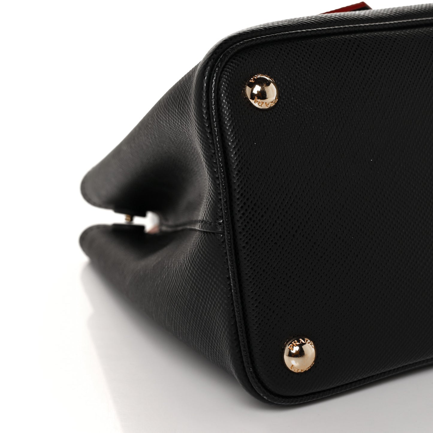Saffiano Cuir Small Double Bag Black Fuoco