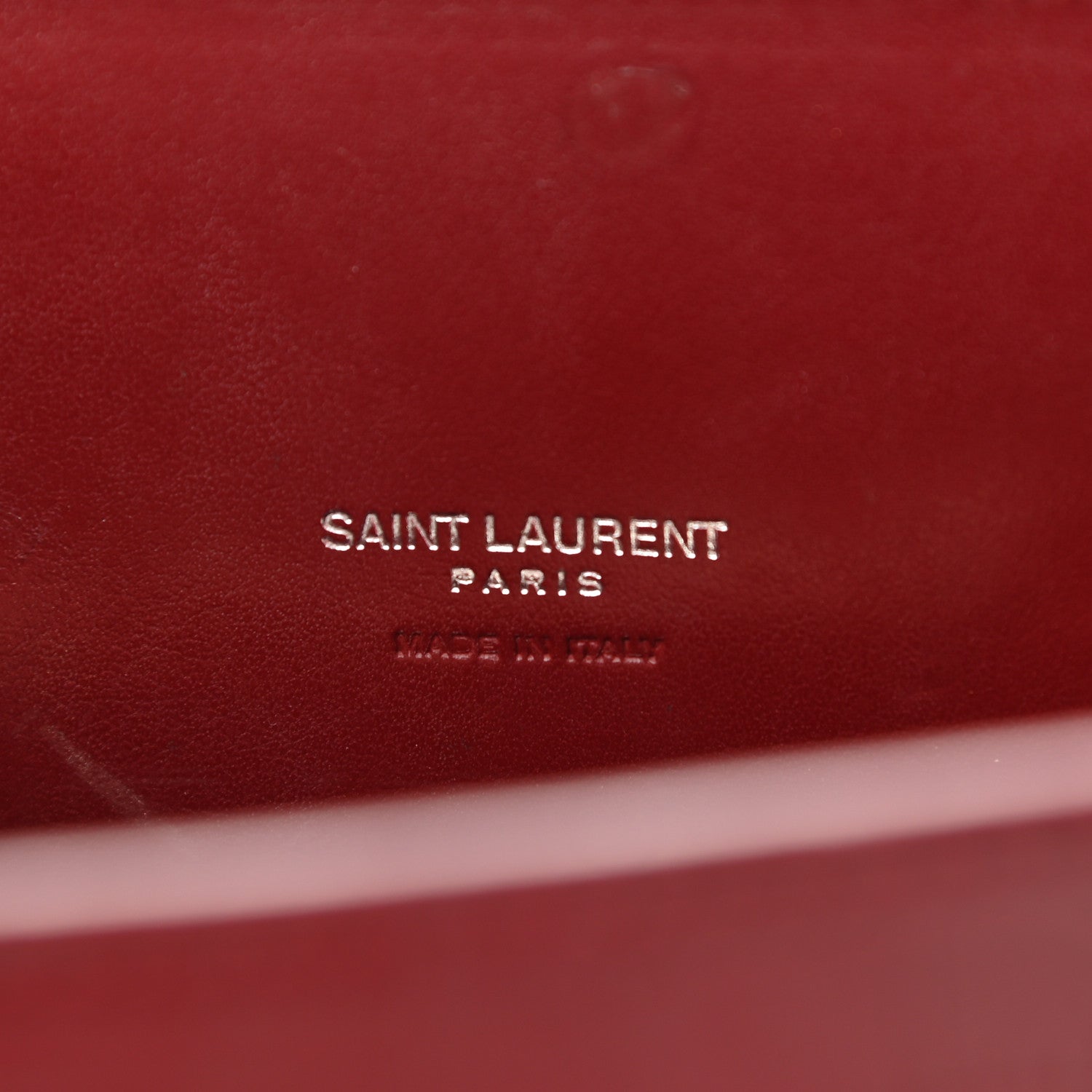 Saint Laurent Calfskin Crocodile Embossed Small Sac de Jour Red Lacquer 5 of 9