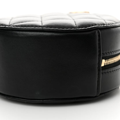Chanel Lambskin Quilted Romance Round Clutch With Chain Black 10 of 11