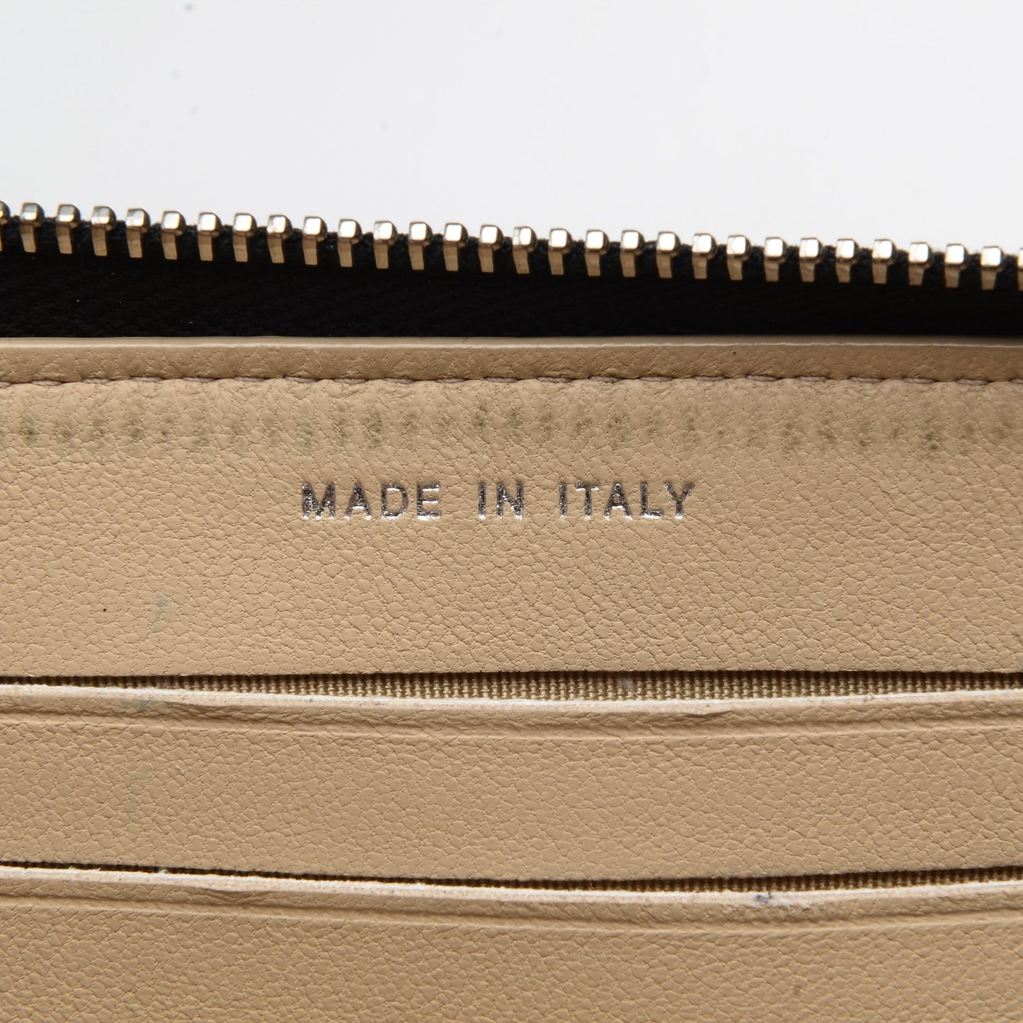 Lambskin Small CC Zip Around Wallet Black Beige