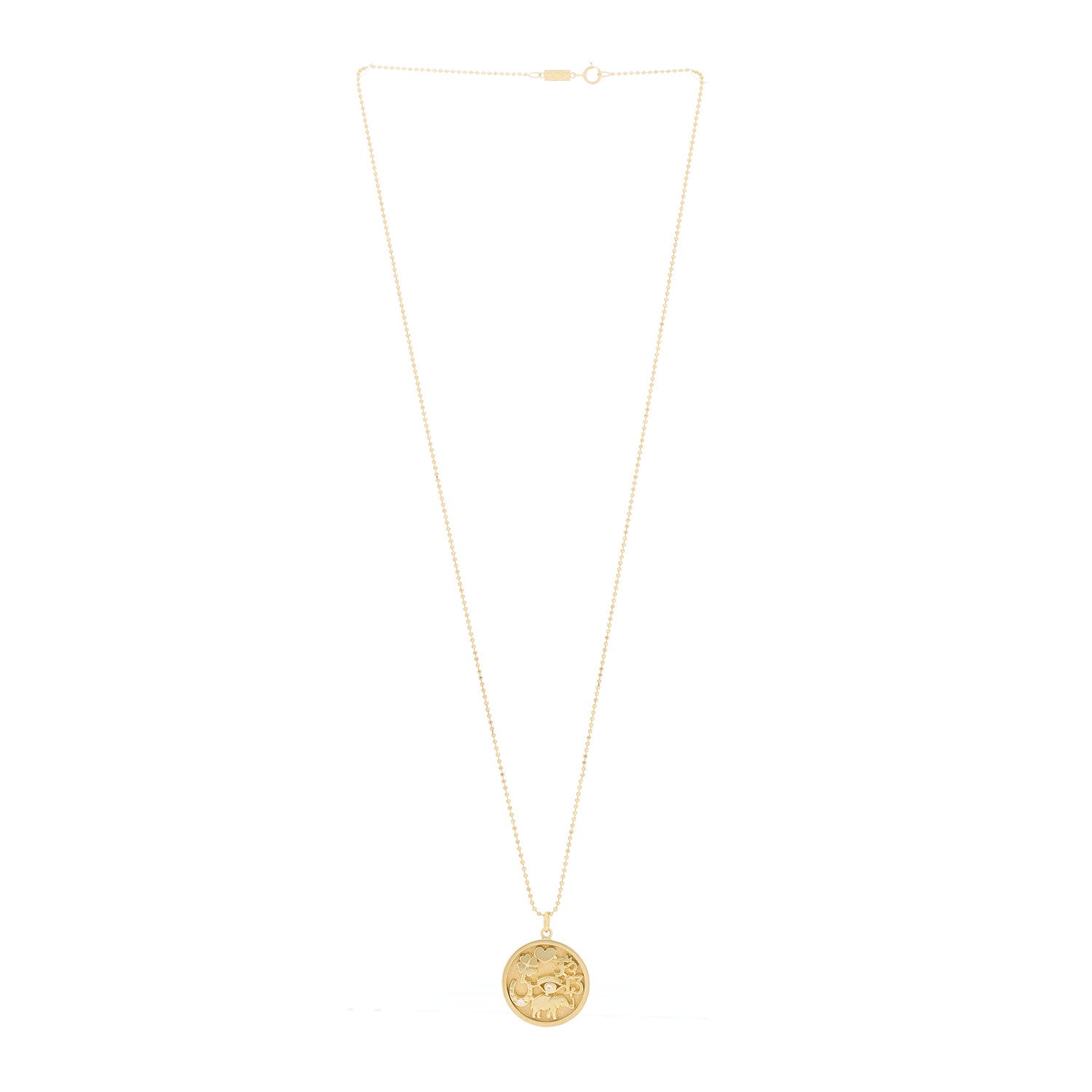 Jennifer Meyer 18K Yellow Gold Diamond Good Luck Pendant Necklace 2 of 5