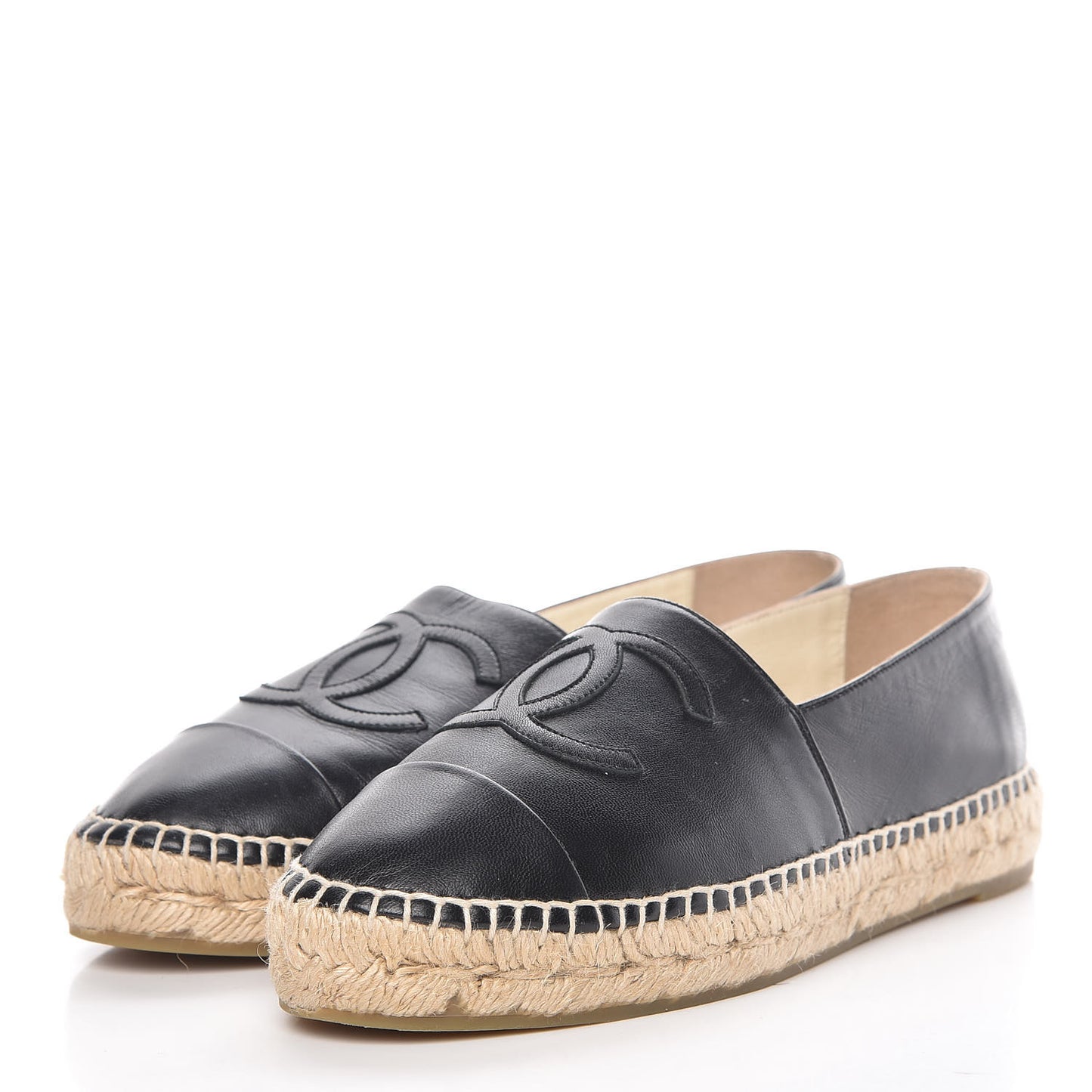 Lambskin CC Espadrilles 38 Black