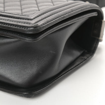 Chanel Lambskin Quilted Medium Boy Flap Black 14 of 16