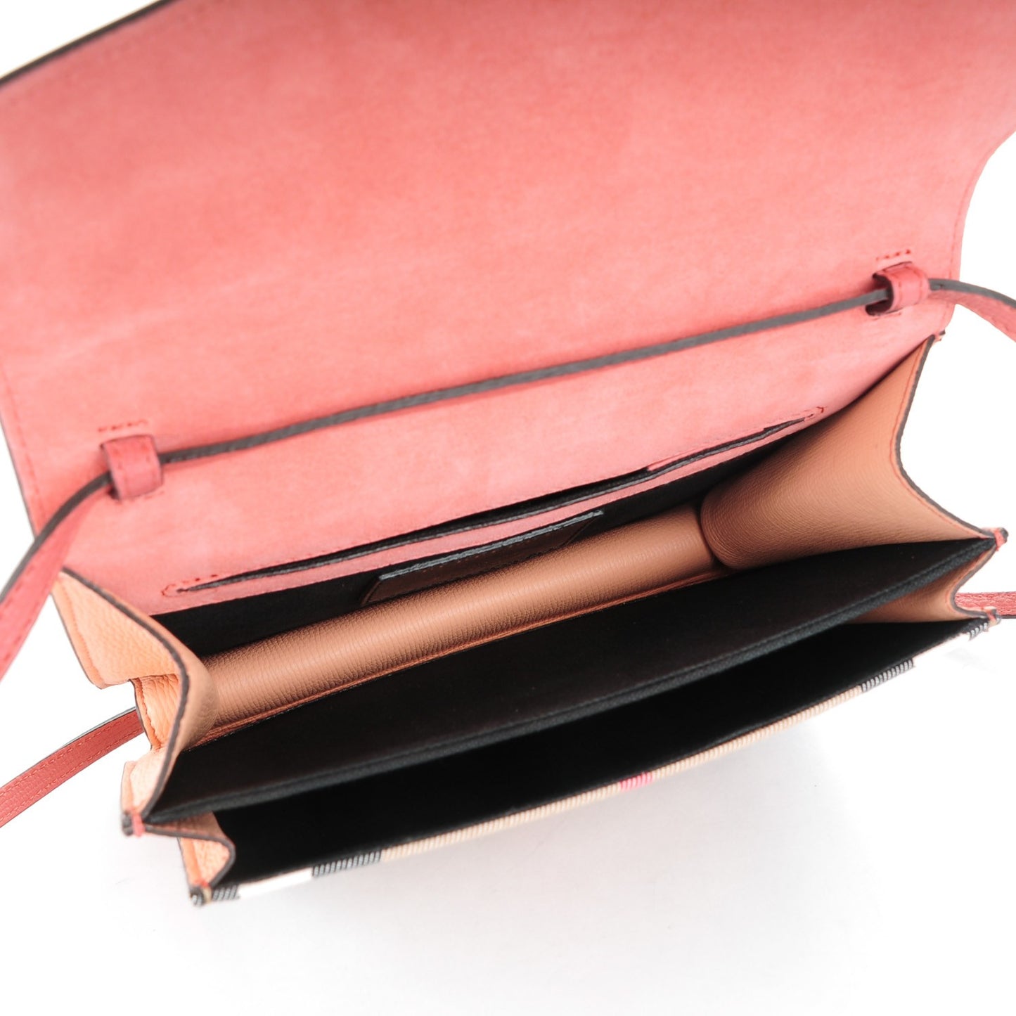 Derby Calfskin House Check Small Macken Crossbody Bag Copper Pink