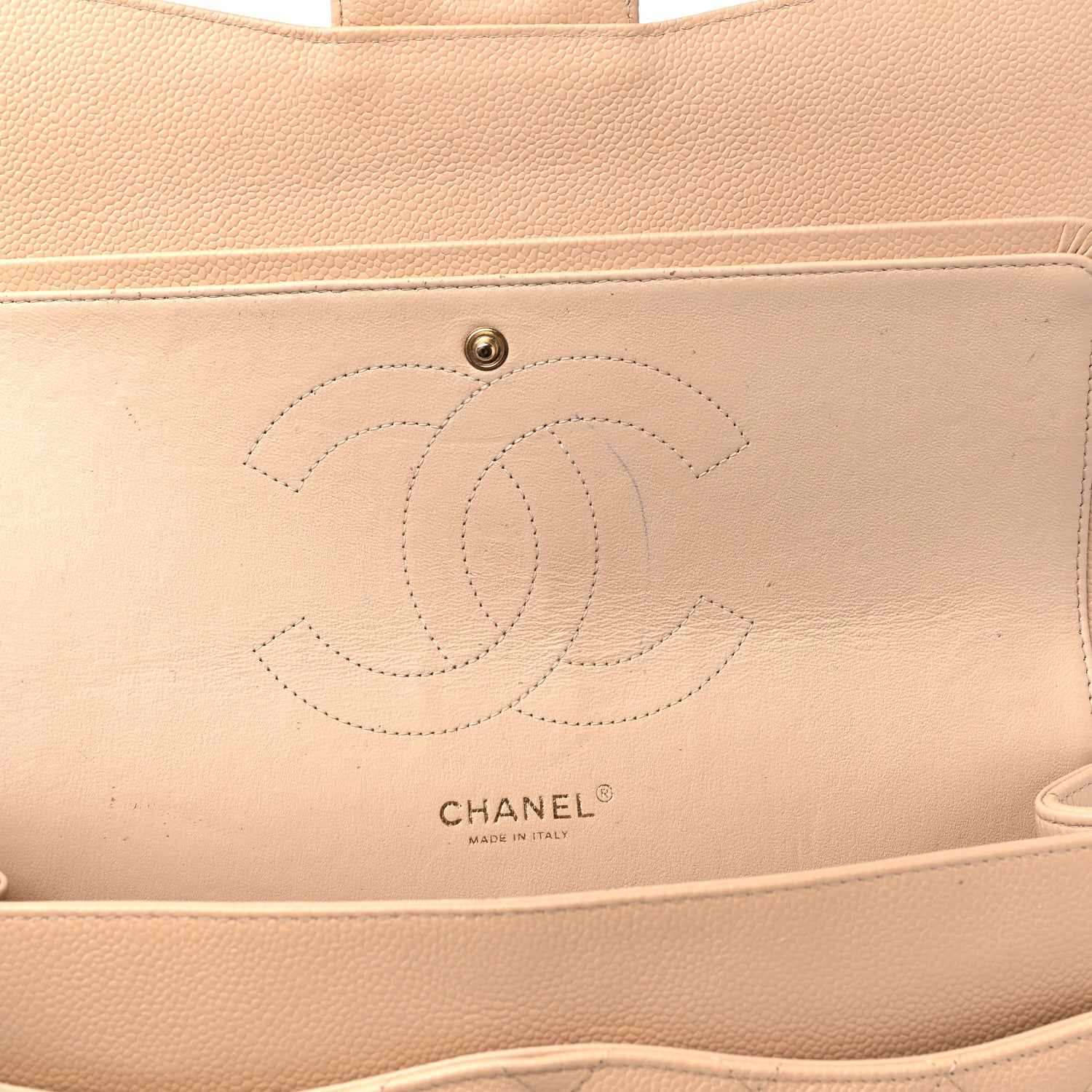 Chanel Caviar Quilted Jumbo Double Flap Beige Clair 10 of 17
