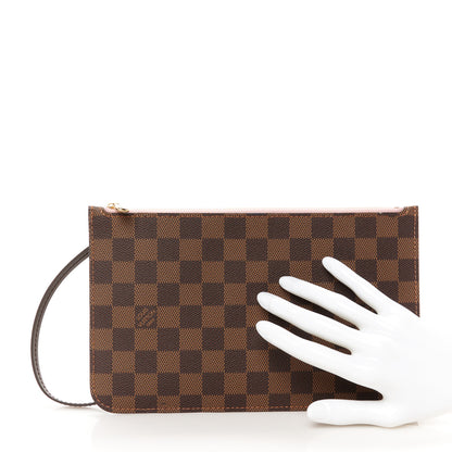 Louis Vuitton Damier Ebene Neverfull MM GM Pochette Rose Ballerine 2 of 7