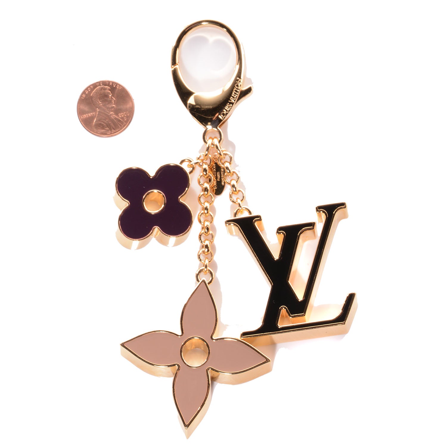 Louis Vuitton Fleur De Monogram Bag Charm Dore 2 of 5