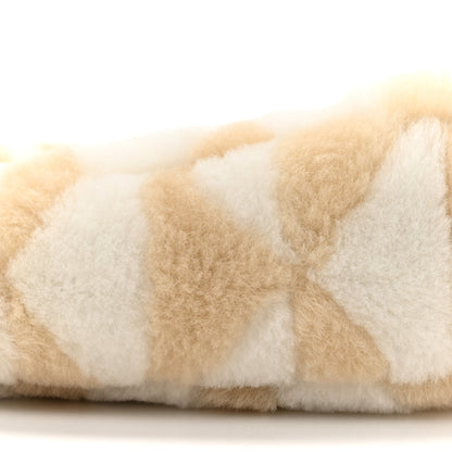 Prada Shearling Symbole Mini Triangle Bag Ecru White 9 of 9