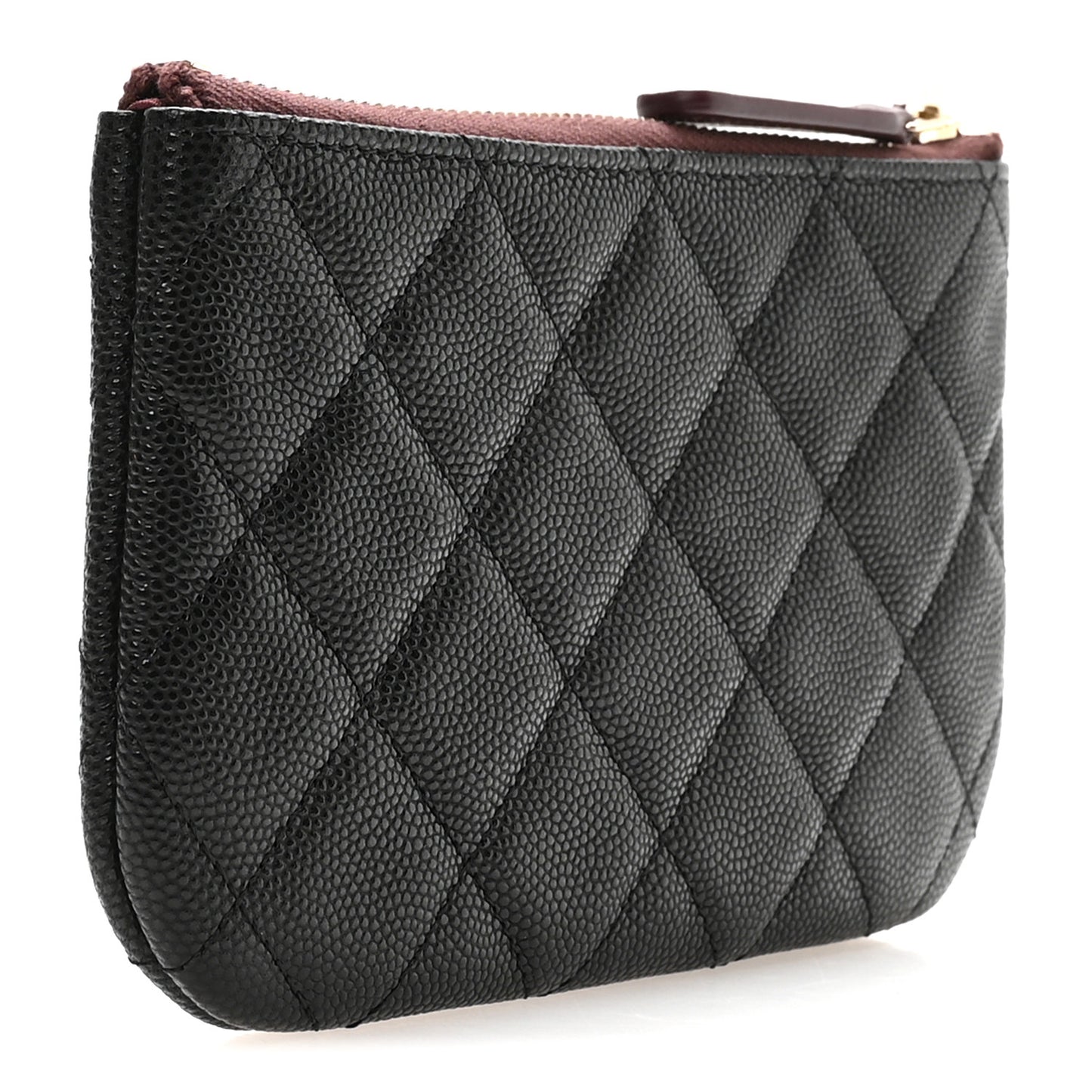 Caviar Quilted Small Cosmetic Case Black