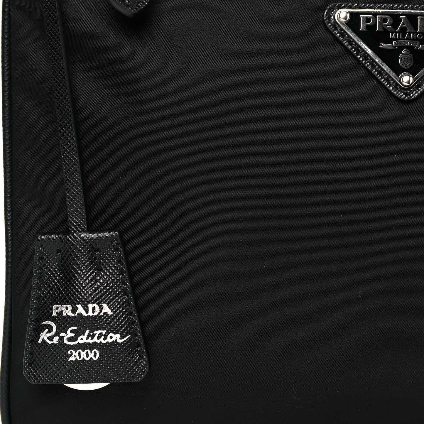 Re-Nylon Saffiano Re-Edition 2000 Double Zip Crossbody Bag Black