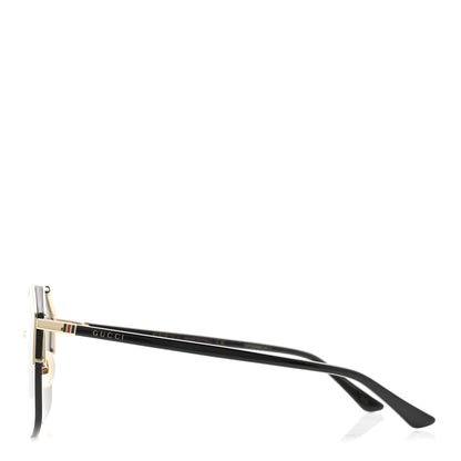 Gucci Metal Rimless Square Sunglasses GG0291S Black Gold 3 of 8