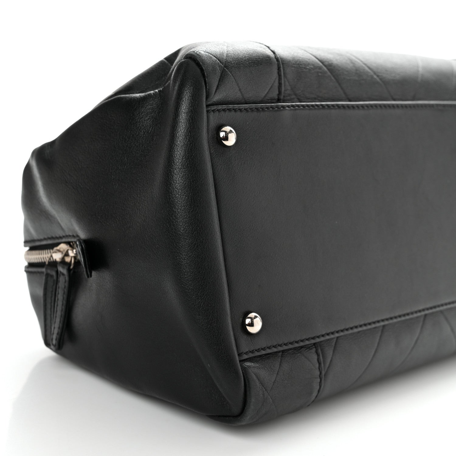 Chanel Calfskin Chevron CC All Day Long Boston Black 9 of 10