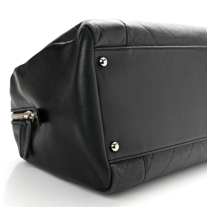 Chanel Calfskin Chevron CC All Day Long Boston Black 9 of 10