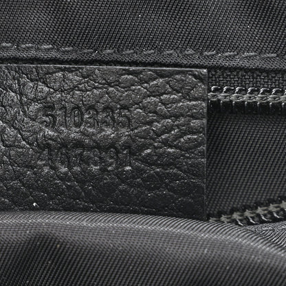 Gucci Nylon Monogram Double Buckle Flap Messenger Bag Black 9 of 14