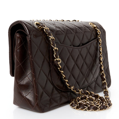 Chanel Lambskin Quilted Medium Double Flap Dark Brown 3 of 11