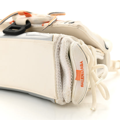 Balenciaga Faux Calfskin Fabric Glow In The Dark Small Sneakerhead Top Handle Bag White Orange 10 of 15