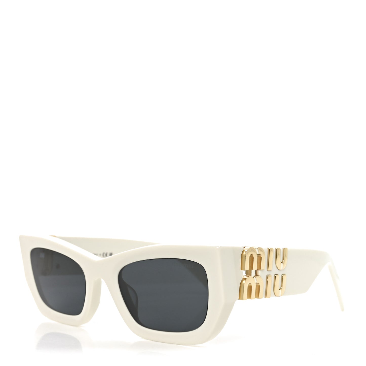 Acetate Rectangle Sunglasses SMU 09W White
