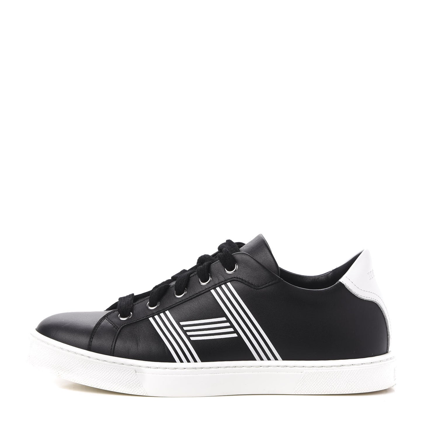 Calfskin Womens Advantage Sneakers 36 Black White