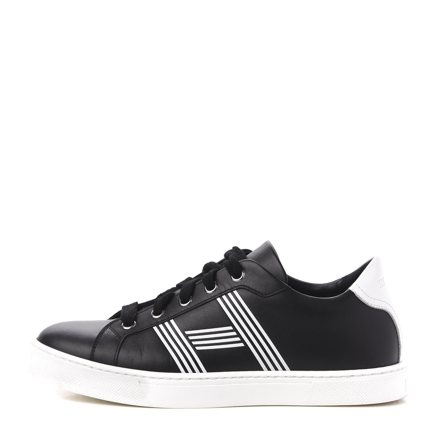 Hermes Calfskin Womens Advantage Sneakers 36 Black White 1 of 11