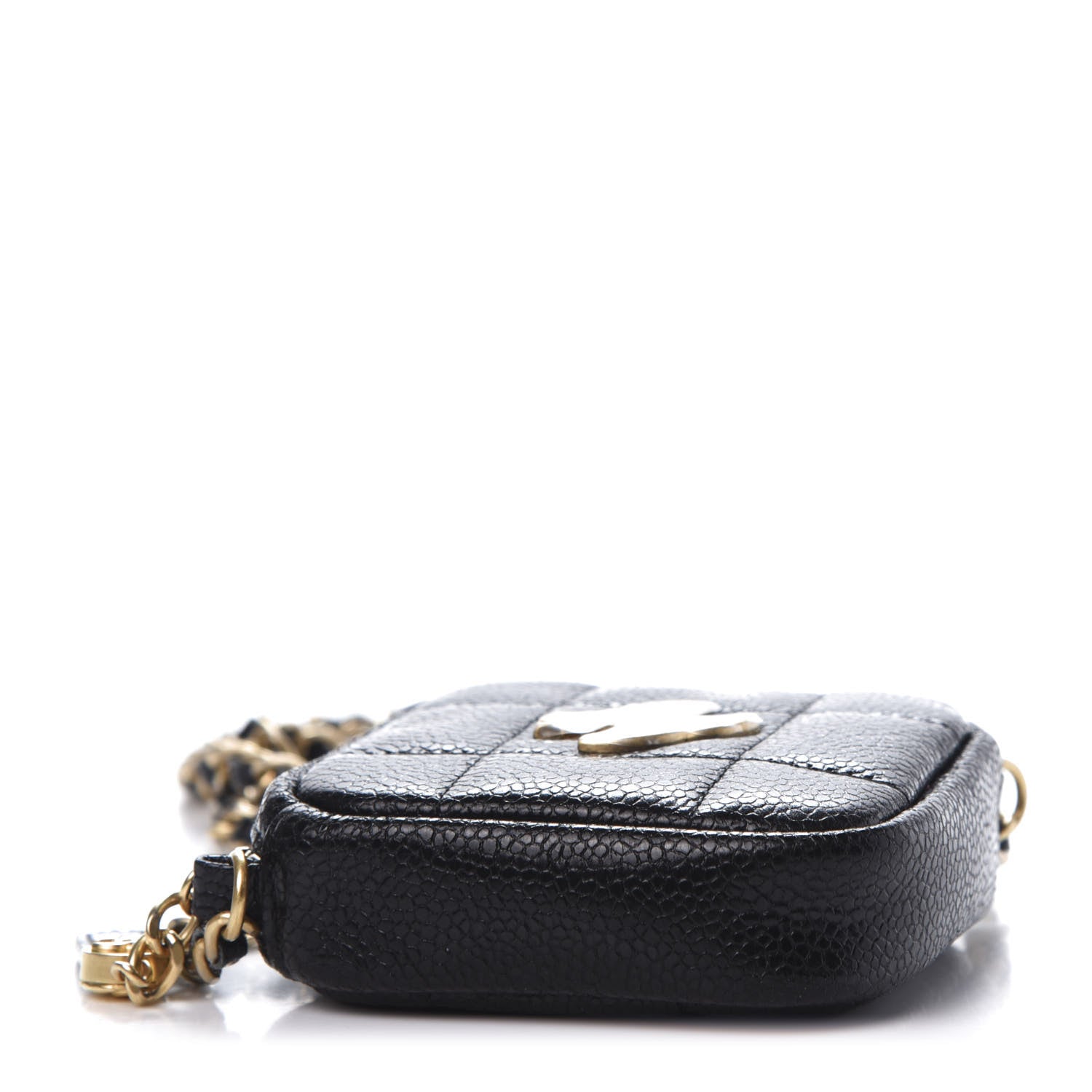Chanel Caviar Quilted Diamond Coin Purse With Chain Black 4 of 11