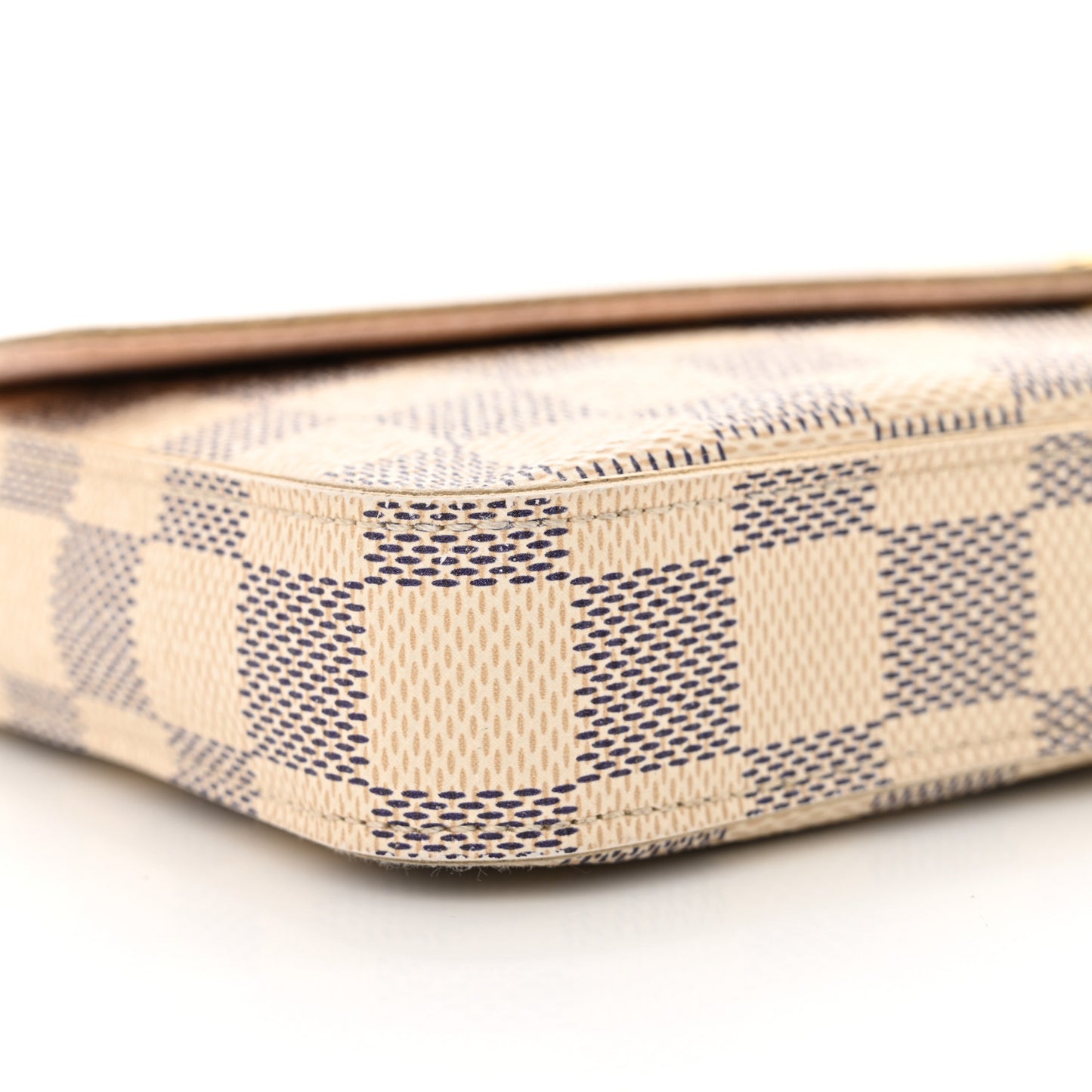 Damier Azur Pochette Felicie Chain Wallet Rose Ballerine
