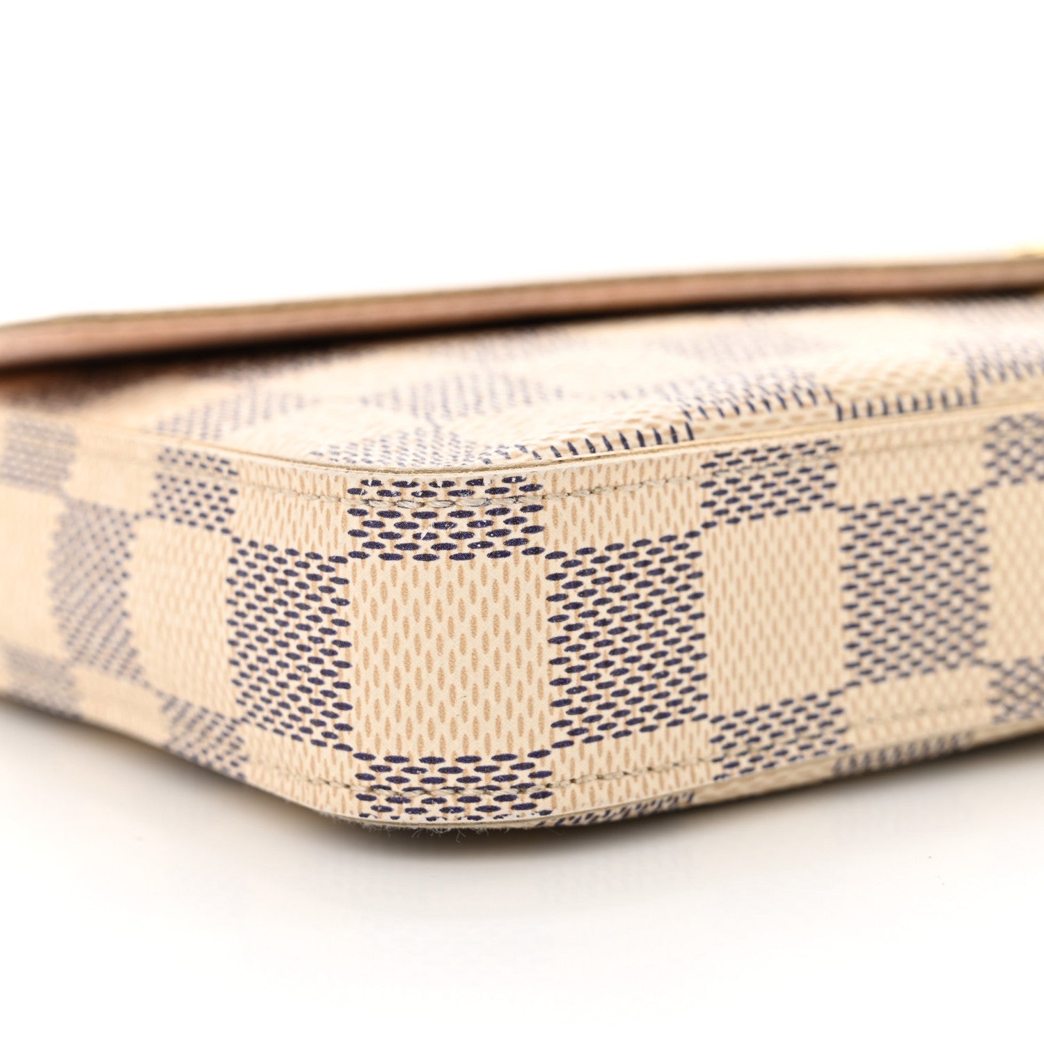 Louis Vuitton Damier Azur Pochette Felicie Chain Wallet Rose Ballerine 10 of 15