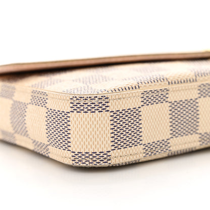 Louis Vuitton Damier Azur Pochette Felicie Chain Wallet Rose Ballerine 10 of 15
