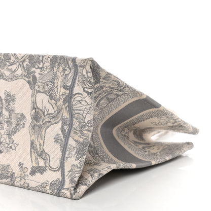 Christian Dior Canvas Embroidered Medium Dioriviera Toile De Jouy Book Tote Gray 10 of 23