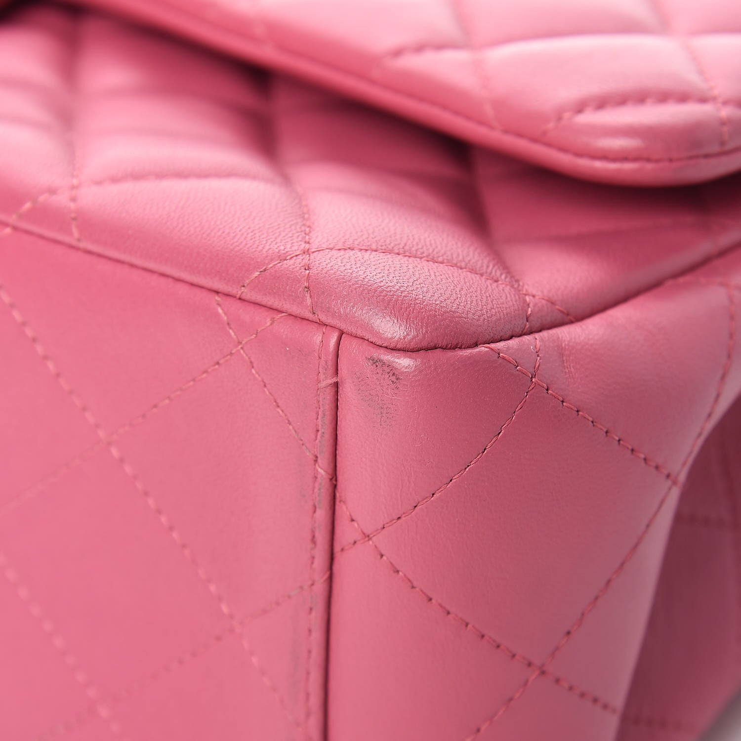 Chanel Lambskin Quilted Maxi Double Flap Dark Pink 10 of 19