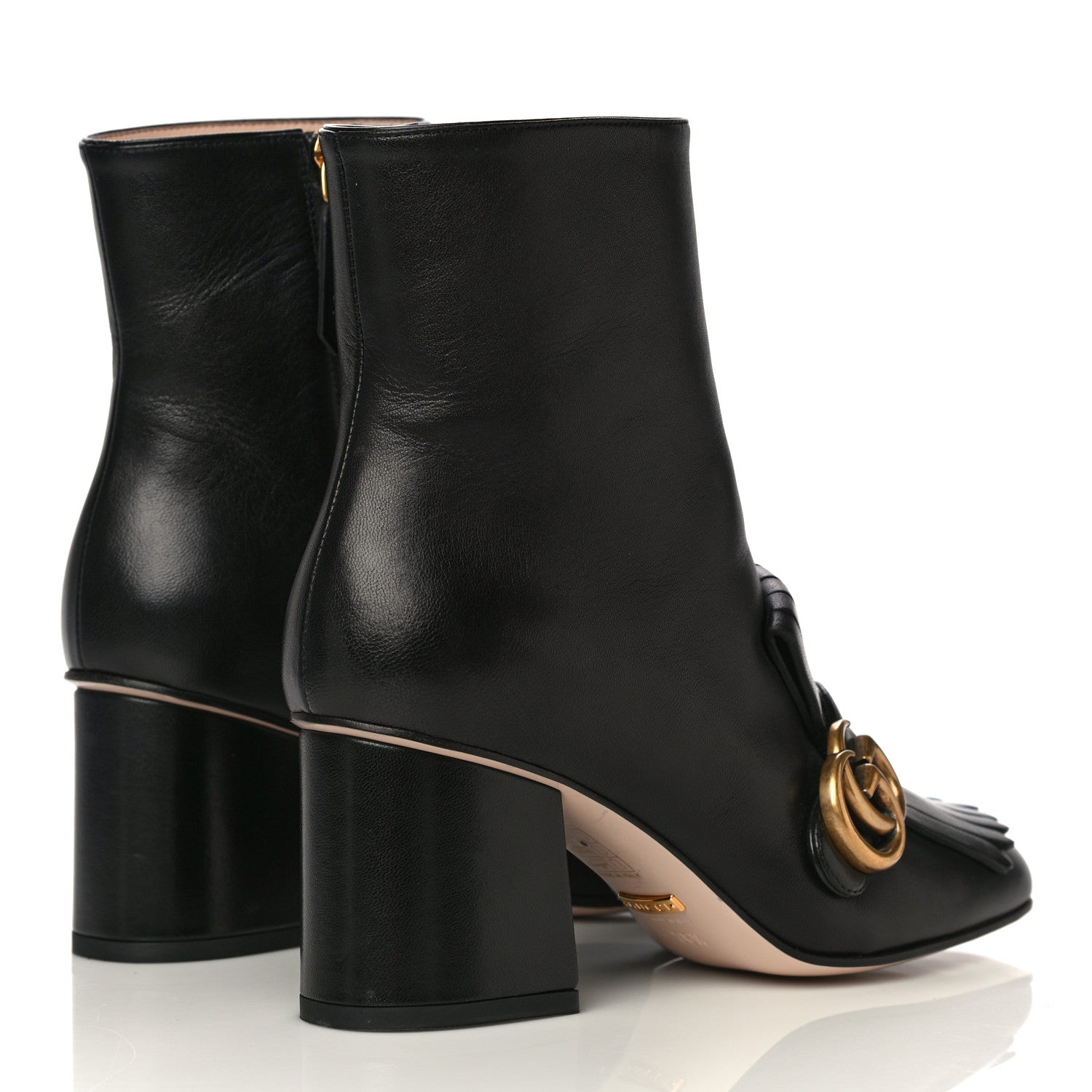 Gucci Malaga Kid GG Marmont Fringe 75mm Ankle Boots 36.5 Black 5 of 23