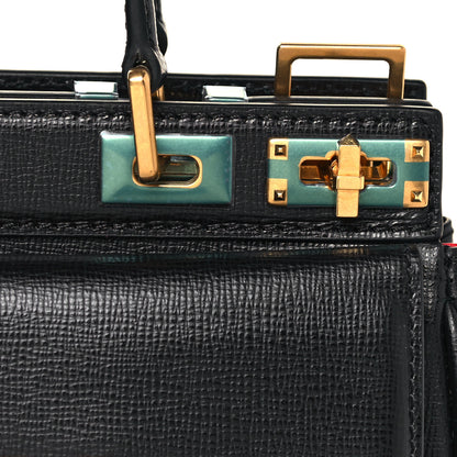 Valentino Garavani Grainy Calfskin Mini Rockstud Alcove Top-Handle Bag Black 11 of 12
