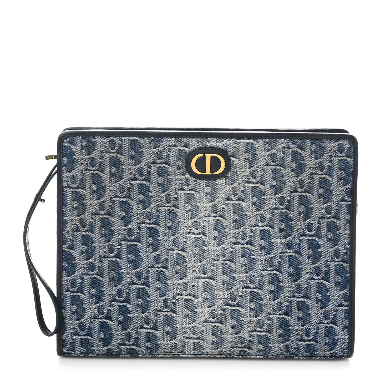 Denim Jacquard Oblique 30 Montaigne Dea Pouch  Blue