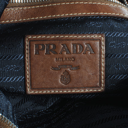 Prada Washed Denim Logo Hobo 5 of 8