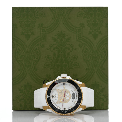 Gucci Stainless Steel Rubber 40mm Dive Feline Quartz Watch White 5 of 5