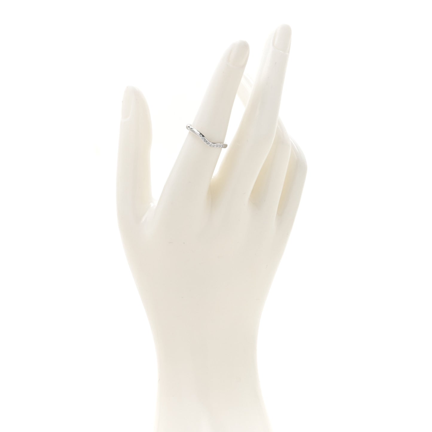 Platinum Diamond Elsa Peretti Curved Wedding Band Ring 53 6.5